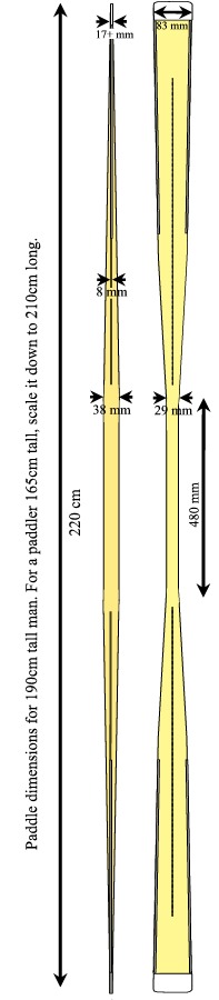 Dimensions of Greenland paddle